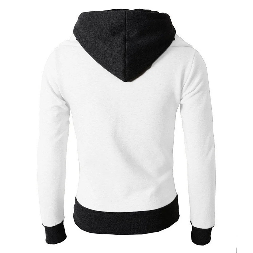 White men's zip-up jacket by Corporación Turística, casual men's coat with front zipper, suitable for everyday wear.