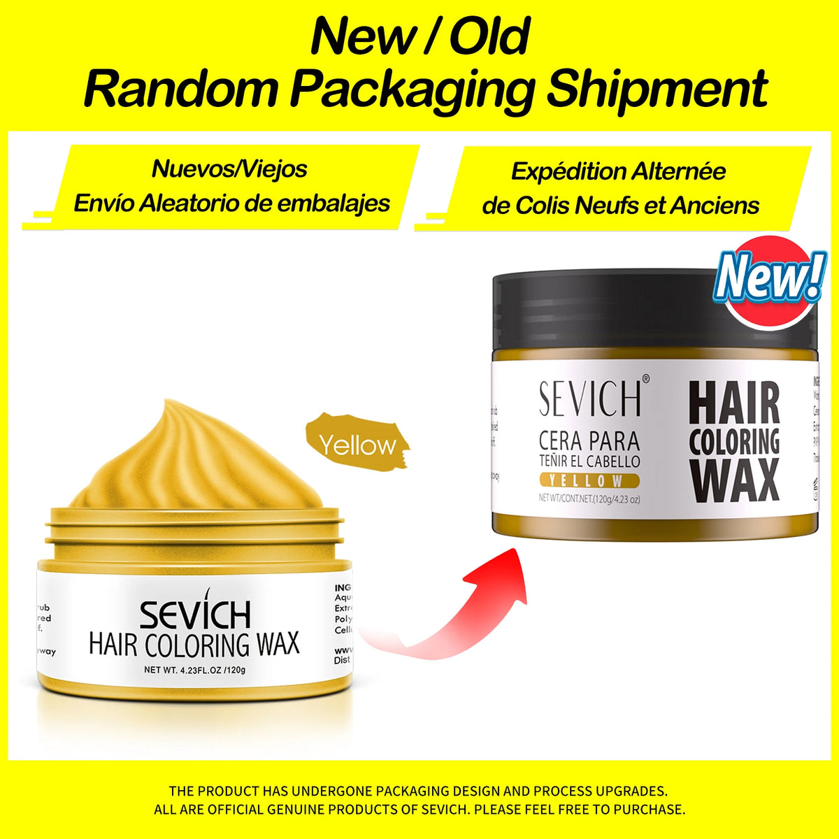 SEVICH 120g colorful hair wax by Corporación Turística, easy to wash, in a blue container, suitable for DIY hair styling.