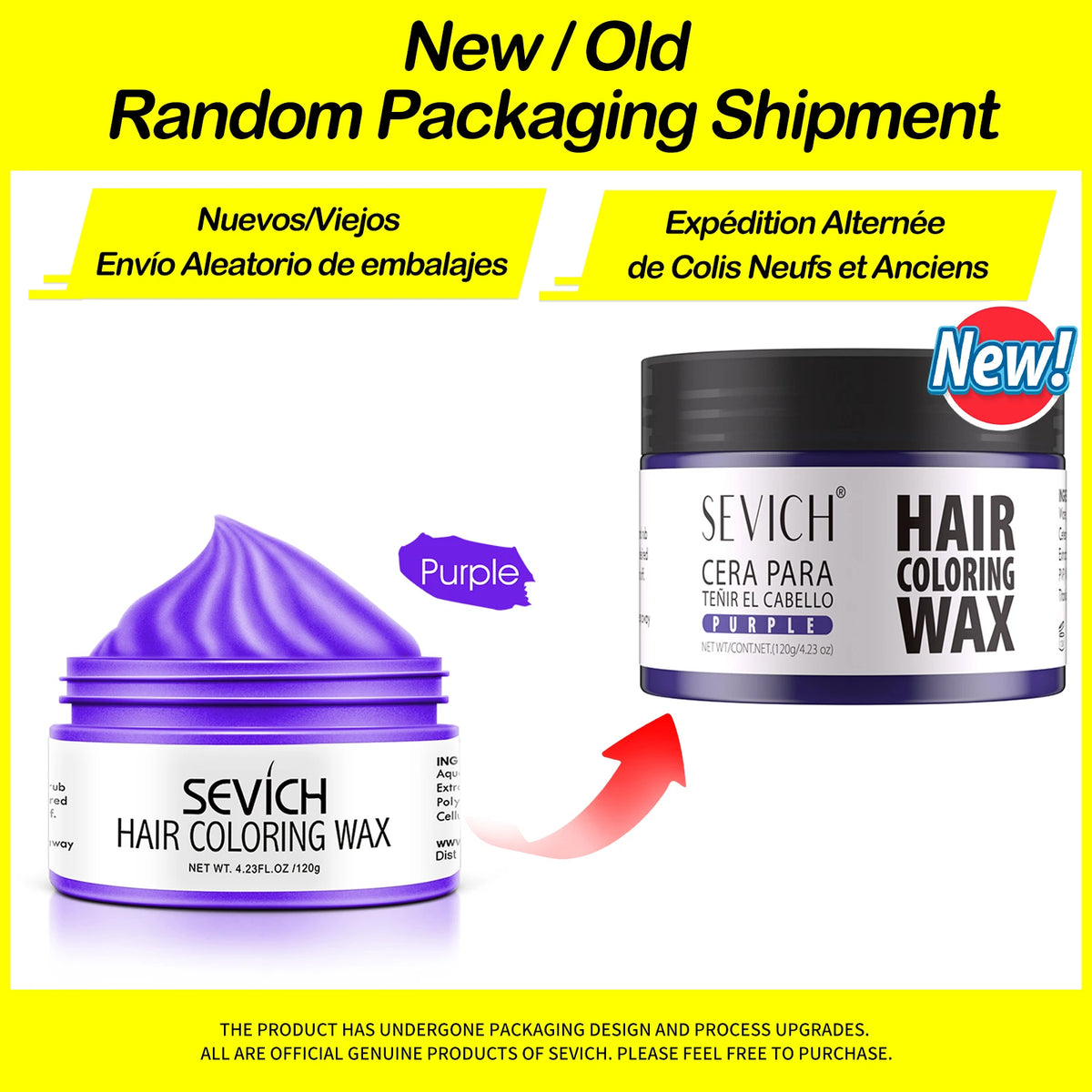 SEVICH 120g blue hair color wax by Corporación Turística, easy to wash, DIY hair coloring product shown in the image.