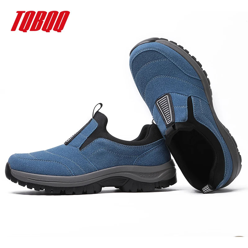 Blue men's casual sports sneakers from Corporación Turística with lightweight design and comfortable fit.