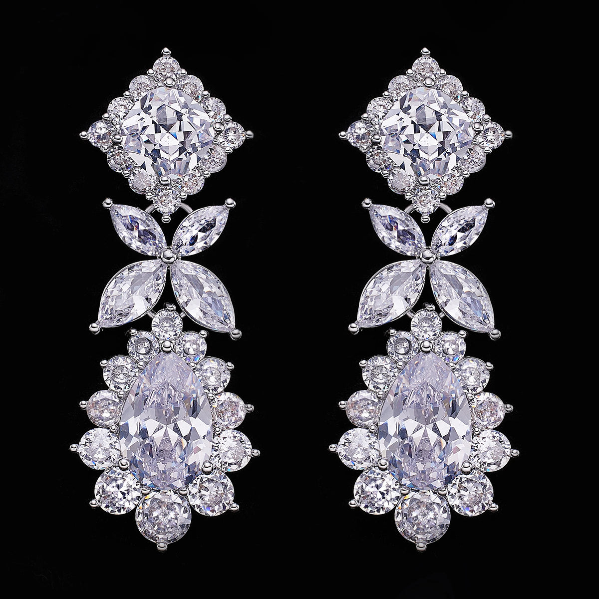 Elegant 2024 bridal jewelry set by Corporación Turística featuring blue and red zircon stones on a 45cm adjustable chain.