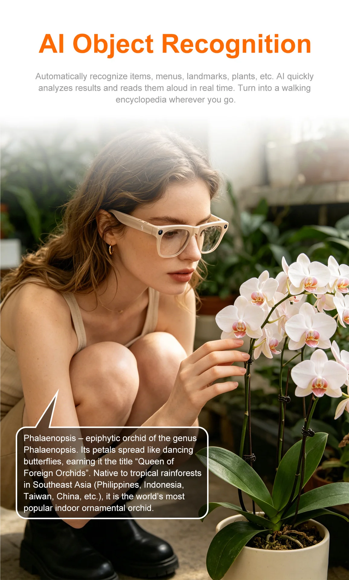 Blue smart glasses with AI, featuring three lenses and camera, by Corporación Turística, designed for enhanced visual and AI capabilities.
