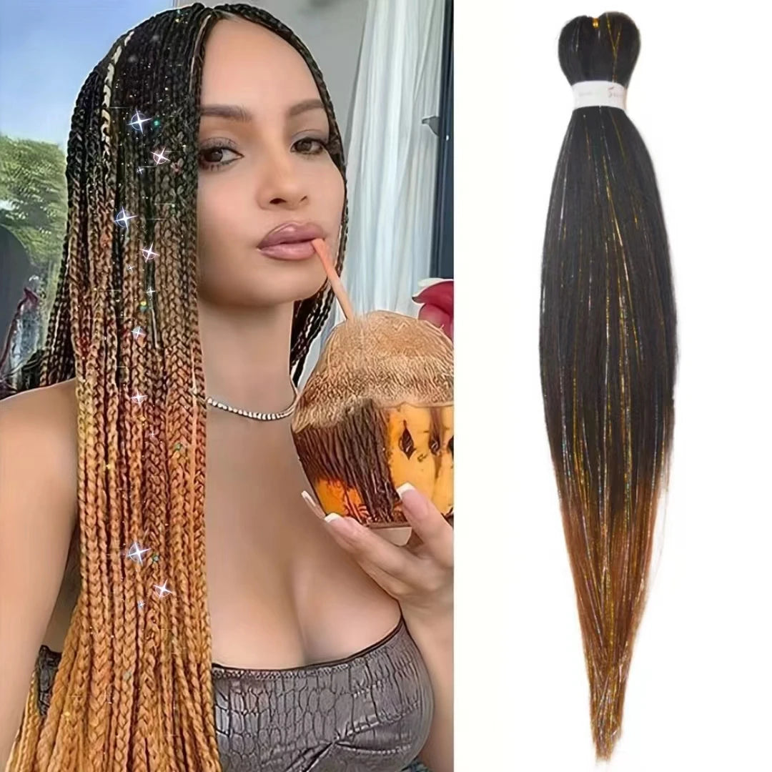 Girl's hair extension featuring straight braids, 26-inch long, from Corporación Turística, designed for children's hairstyles.