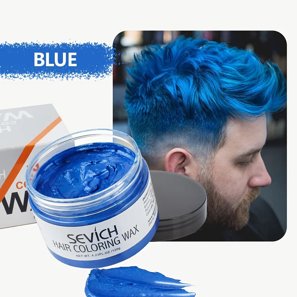 Brown temporary hair coloring wax kit by Corporación Turística, featuring 120g of styling wax for men’s hair coloring.