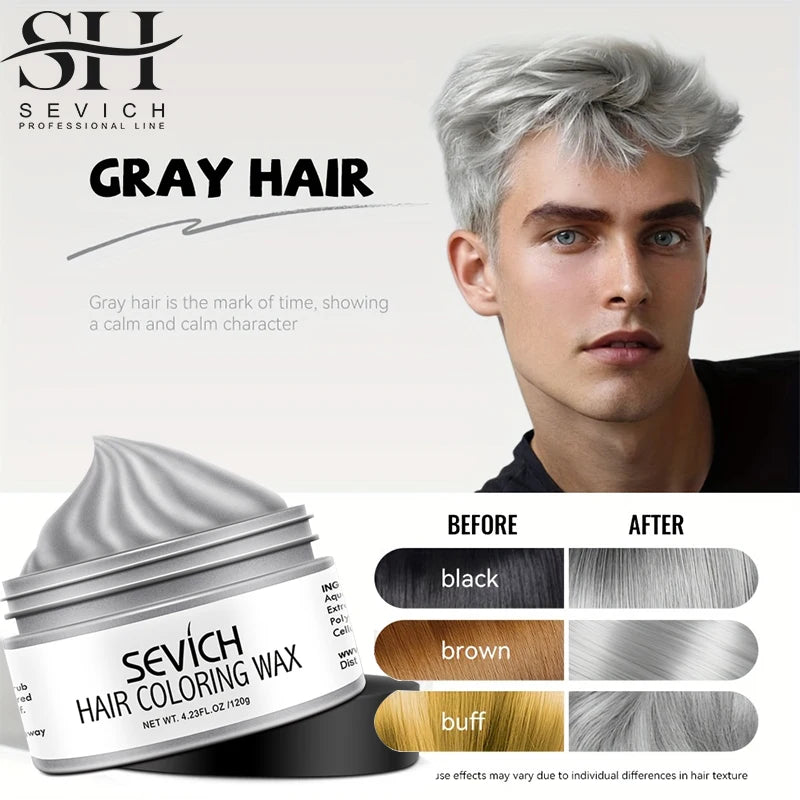 Brown temporary hair wax kit by Corporación Turística, showing the 120g hair coloring wax product for men.