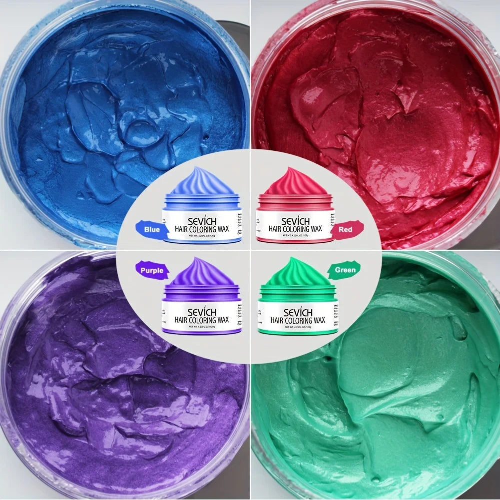 Brown temporary hair coloring wax kit by Corporación Turística, showing the 120g hair wax product in a container.