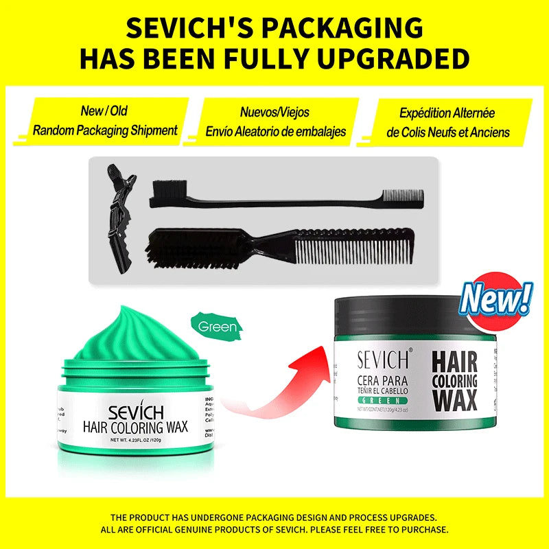 Brown temporary hair wax kit by Corporación Turística, featuring 120g of wax for easy, temporary hair coloring for men.