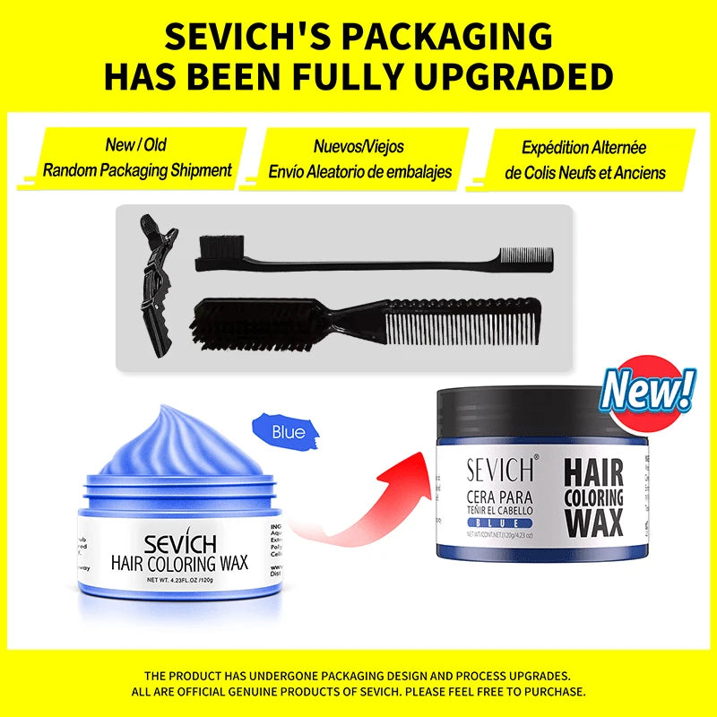 Brown temporary hair wax kit for men by Corporación Turística, featuring 120g of styling wax for temporary hair coloring.