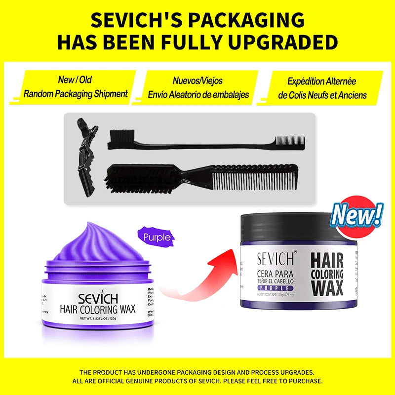 Brown temporary hair color wax kit by Corporación Turística for men, featuring 120g of easy-to-apply hair coloring wax.