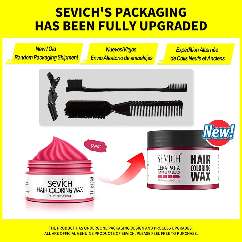 Brown temporary hair coloring wax kit for men by Corporación Turística, featuring 120g of easy-to-apply hair wax.