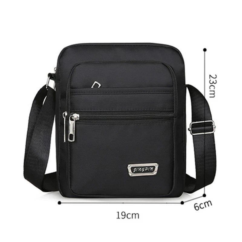 Brown men's waterproof crossbody bag with six zippers by Corporación Turística, designed for durable and practical carry.