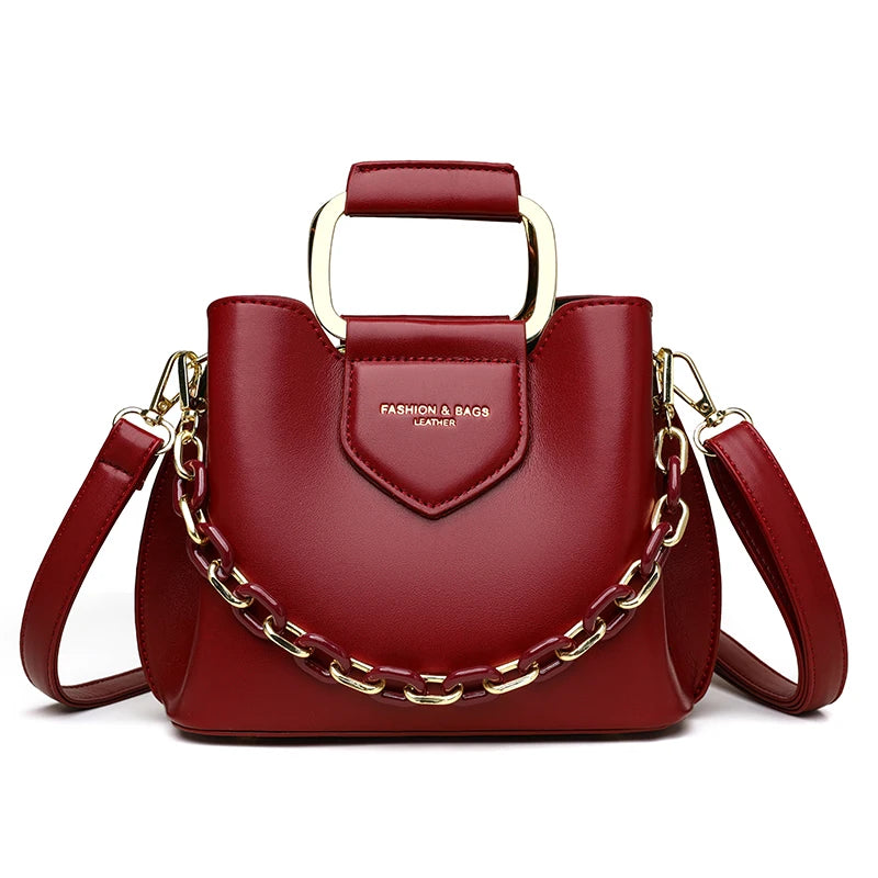 High-quality brown PU shoulder bag for women by Corporación Turística, featuring a stylish design and durable material.
