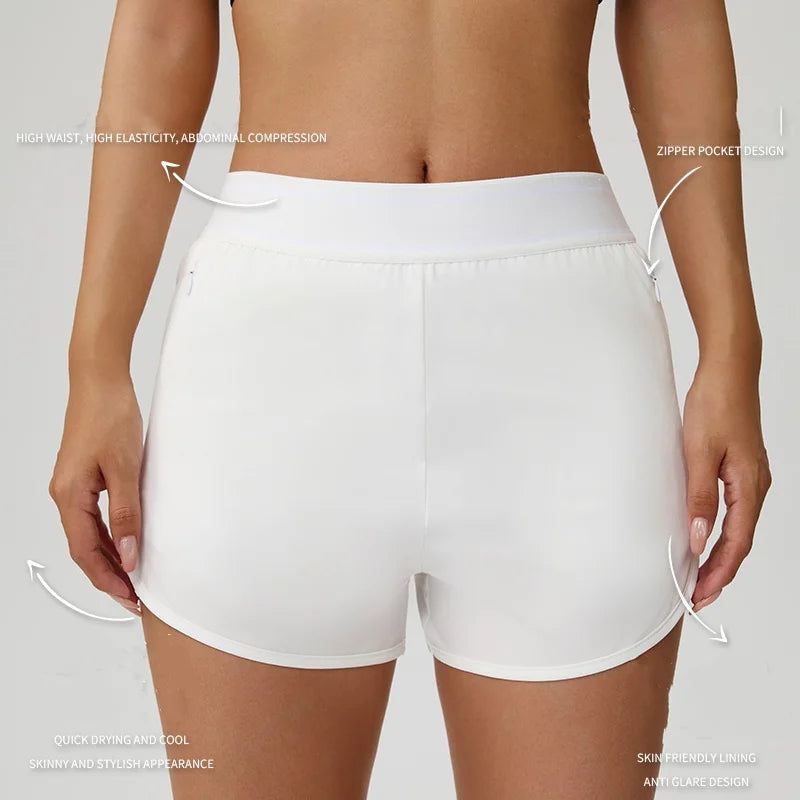 Brown quick-drying yoga shorts from Corporación Turística, suitable for vacation and outdoor activities.