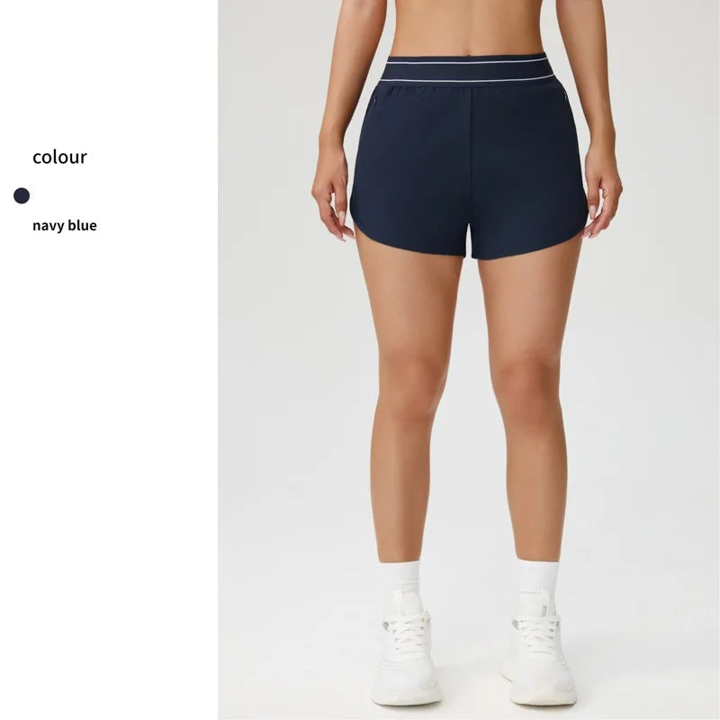 Brown quick-dry yoga shorts for vacations, made by Corporación Turística, designed for comfortable outdoor and travel activities.