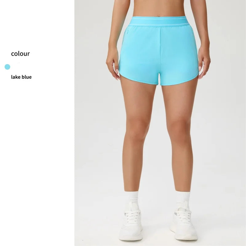 Brown quick-dry yoga shorts by Corporación Turística, designed for comfortable vacation wear and outdoor activities.
