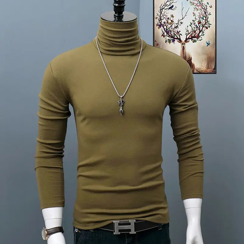 Maroon classic turtleneck sweater for autumn and winter by Corporación Turística, featuring a snug fit and soft knit fabric.