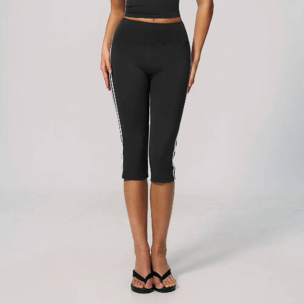 High-waisted women's sports shorts by Corporación Turística, burnt coffee color, designed for cycling and active wear.