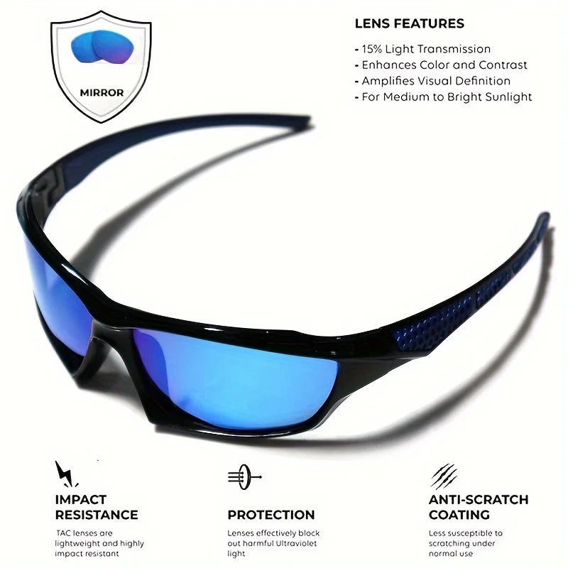Set of three polarized sports sunglasses for men by Corporación Turística, featuring durable frames and UV protection.