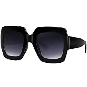 Large square brown leopard-print sunglasses by WOWSUN, stylish and oversized eyewear for a bold fashion statement.