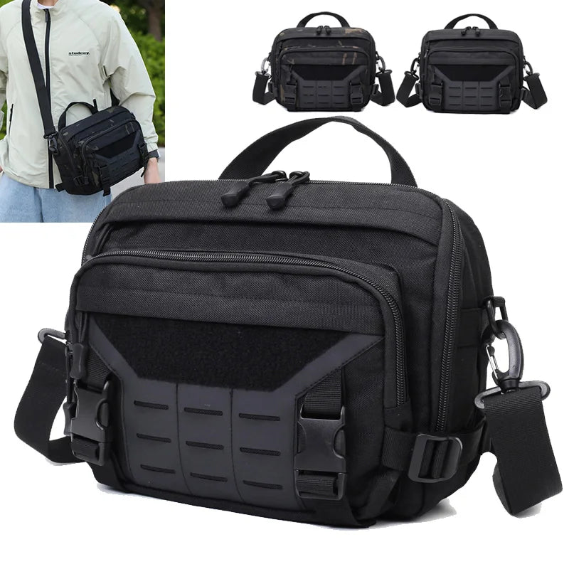 Tactical Molle climbing bag by Corporación Turística, large bandolera style with camouflage design and multiple compartments