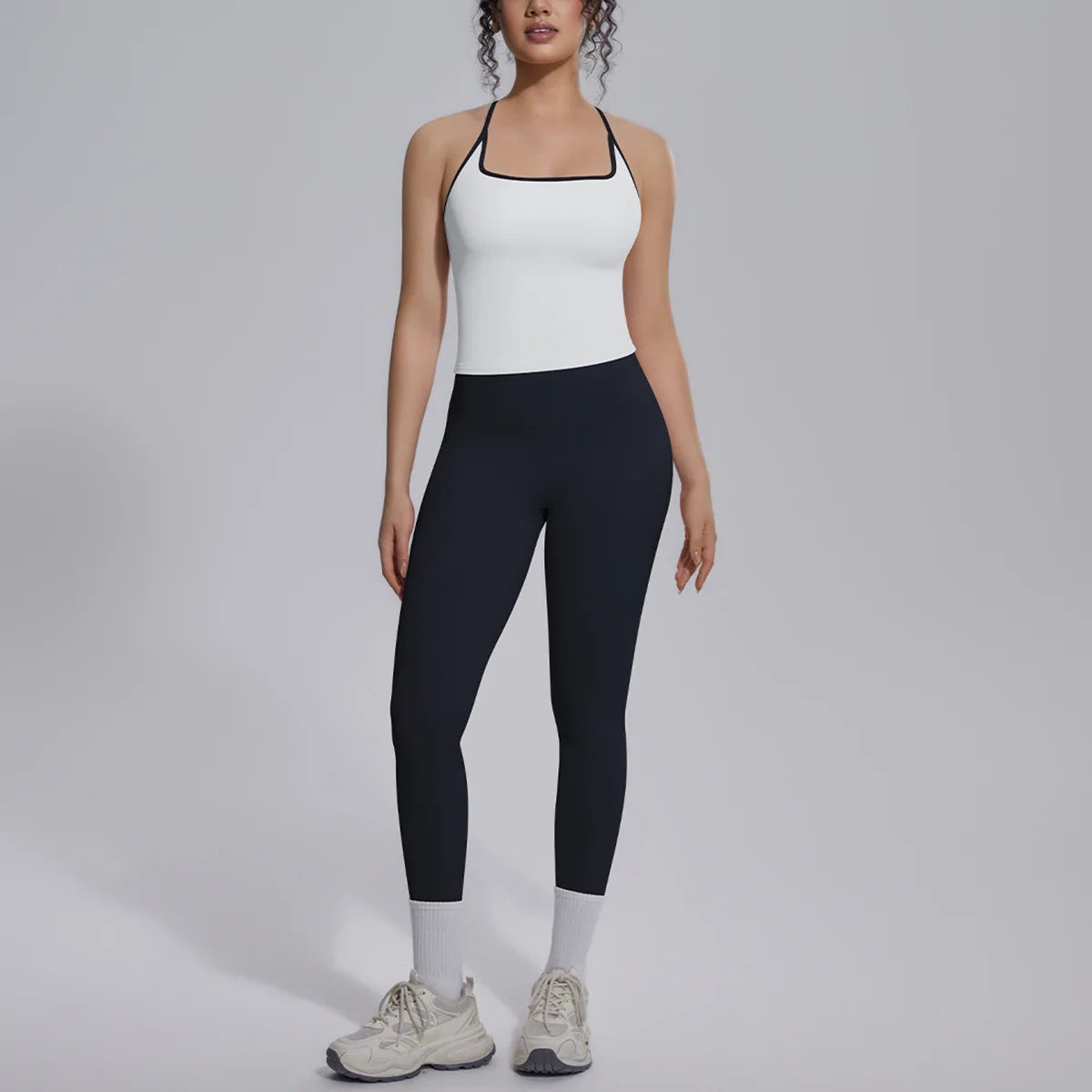 Green 2-piece yoga set for women by Corporación Turística, includes a fitted top and matching leggings for gym and activewear.