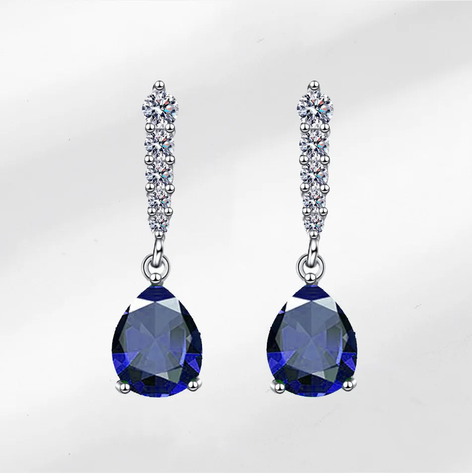Elegant sterling silver 925 earrings with sparkling AA-grade cubic zirconia, featuring a sophisticated design.