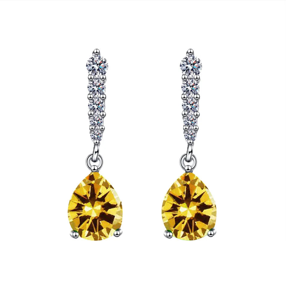 Elegant 925 sterling silver earrings with sparkling AA cubic zirconia, featuring a sophisticated design.