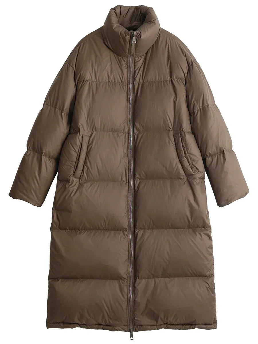 White women's duck down coat from CHIC VEN by Corporación Turística, featuring a stylish, insulated outerwear design.
