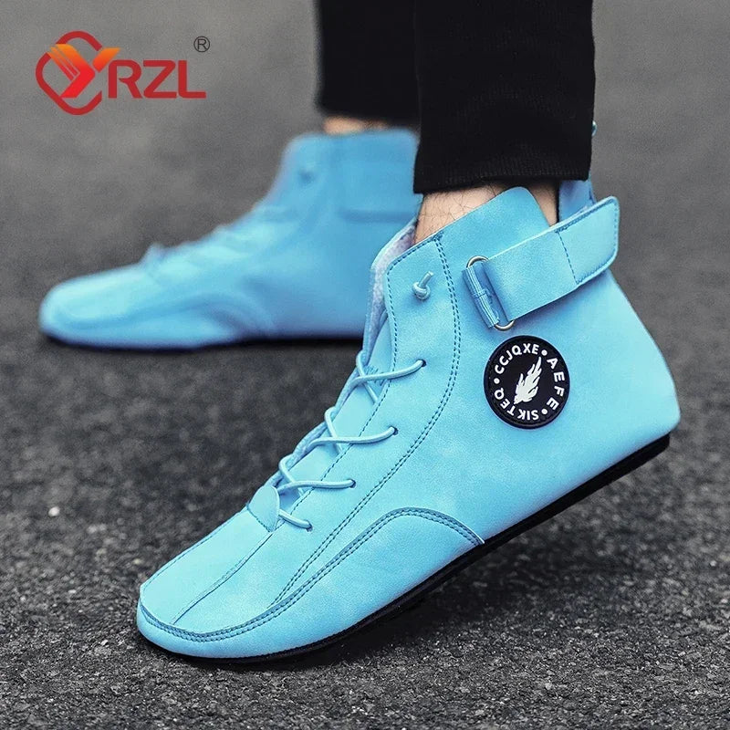 Dark blue YRZL men's casual shoes by Corporación Turística, slip-resistant and comfortable for everyday wear.
