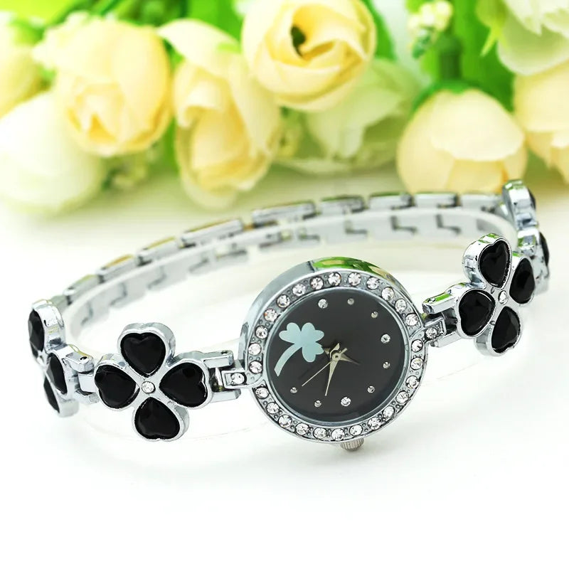 Dark blue square quartz diamond women's watch by Corporación Turística with a sleek design and elegant face.