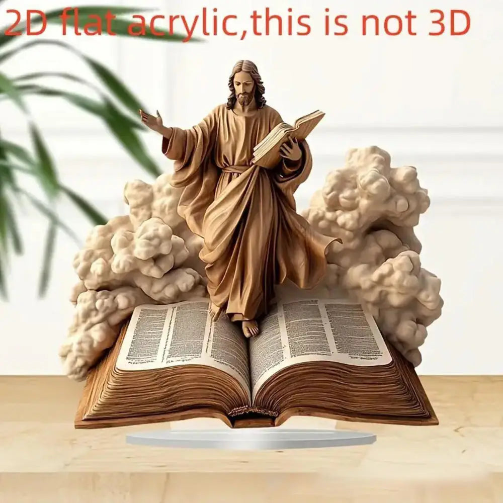 Brilliant acrylic Nativity Jesus centerpiece for Christmas holiday table decoration, festive and reflective.
