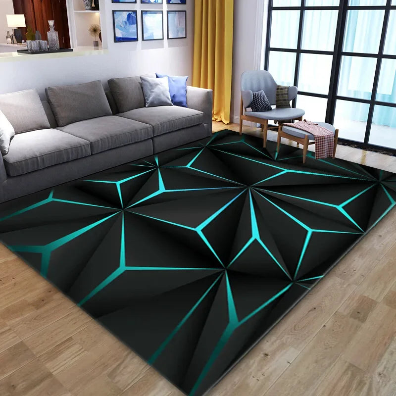 3D optical illusion geometric rug by Corporación Turística, soft and non-slip, ideal for living room decor, measures 50x80cm.