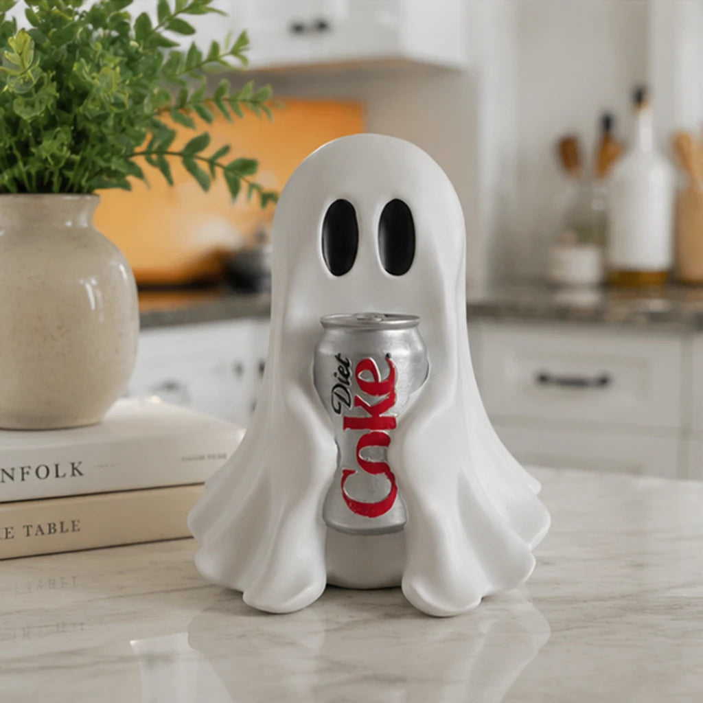 Fun ghost resin statue for home decor, 20 cm tall, featuring a humorous design perfect for playful decorative accents.