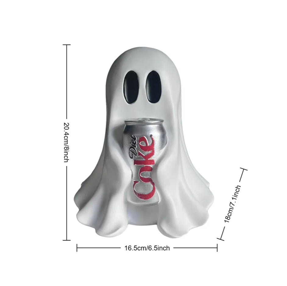 Funny ghost resin statue, 20 cm decorative figurine for home decor, featuring a playful design by Corporación Turística.