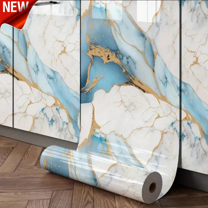 PVC wall sticker featuring a marble design, 40cm size, waterproof, self-adhesive, ideal for decorative wall coverings.