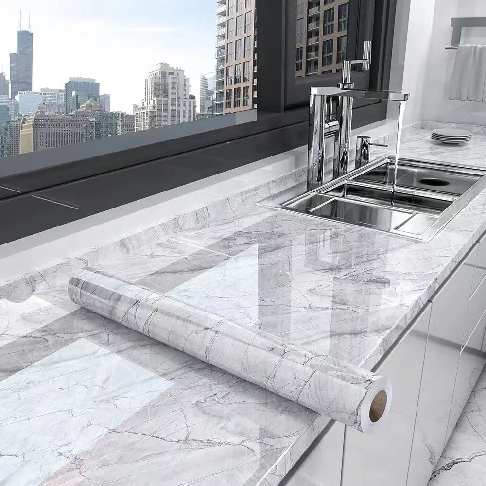 PVC wall sticker featuring marble design, 40cm, waterproof and self-adhesive for decorative wall coverings.