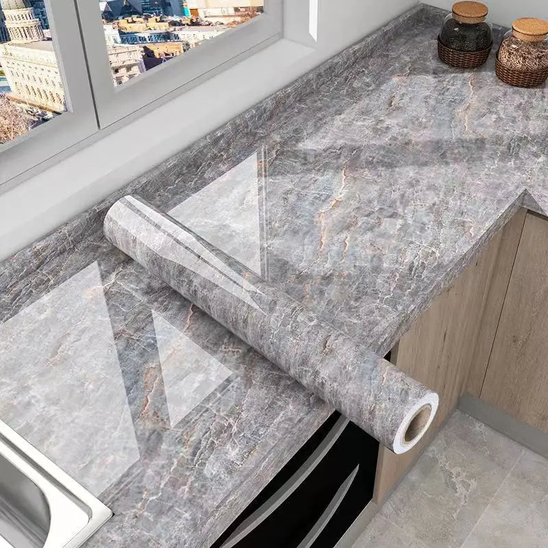 PVC wall sticker featuring marble design, 40cm size, waterproof, self-adhesive decorative vinyl for wall decor.