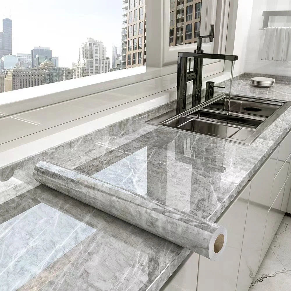 PVC wall sticker featuring a marble design, 40cm size, waterproof, self-adhesive, ideal for decorative wall coverings.