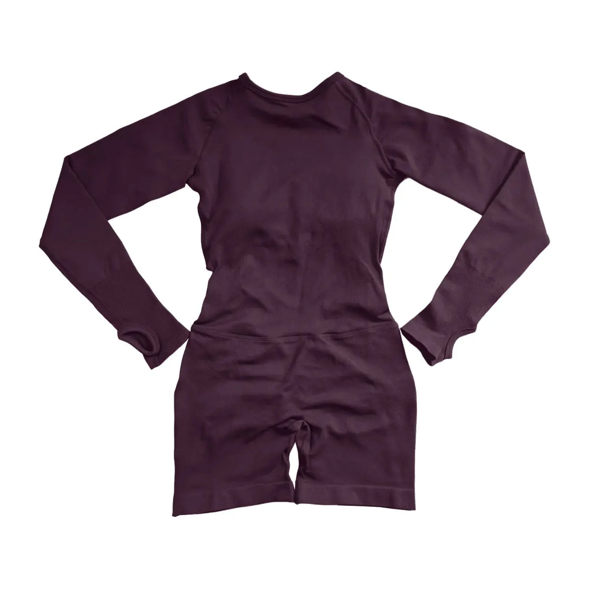Deep coffee NCLAGEN Active long-sleeve women's sports jumpsuit by Corporación Turística, designed for active wear and comfort.
