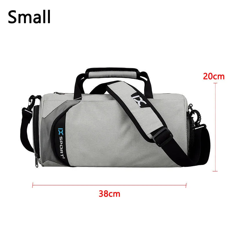 Large gym bag by Corporación Turística with deep grey color, spacious fitness and travel bag with multiple compartments.