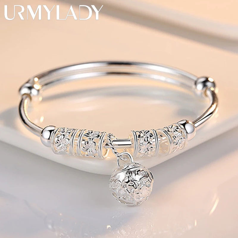 Silver 925 bracelet with hollow bells from Corporación Turística, featuring a sleek design and shiny finish.