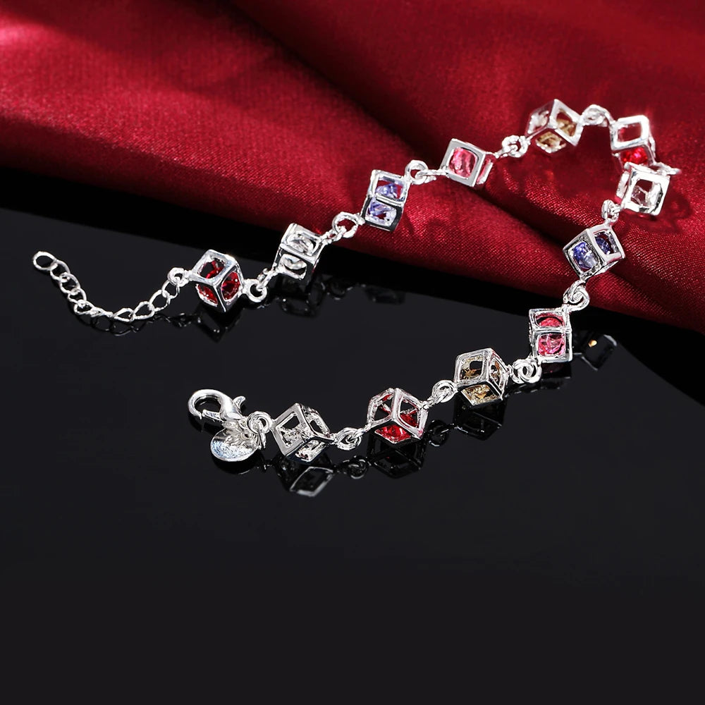 Silver 925 circón lattice bracelets by Corporación Turística, featuring delicate, fine jewelry design with sparkling gemstone accents.