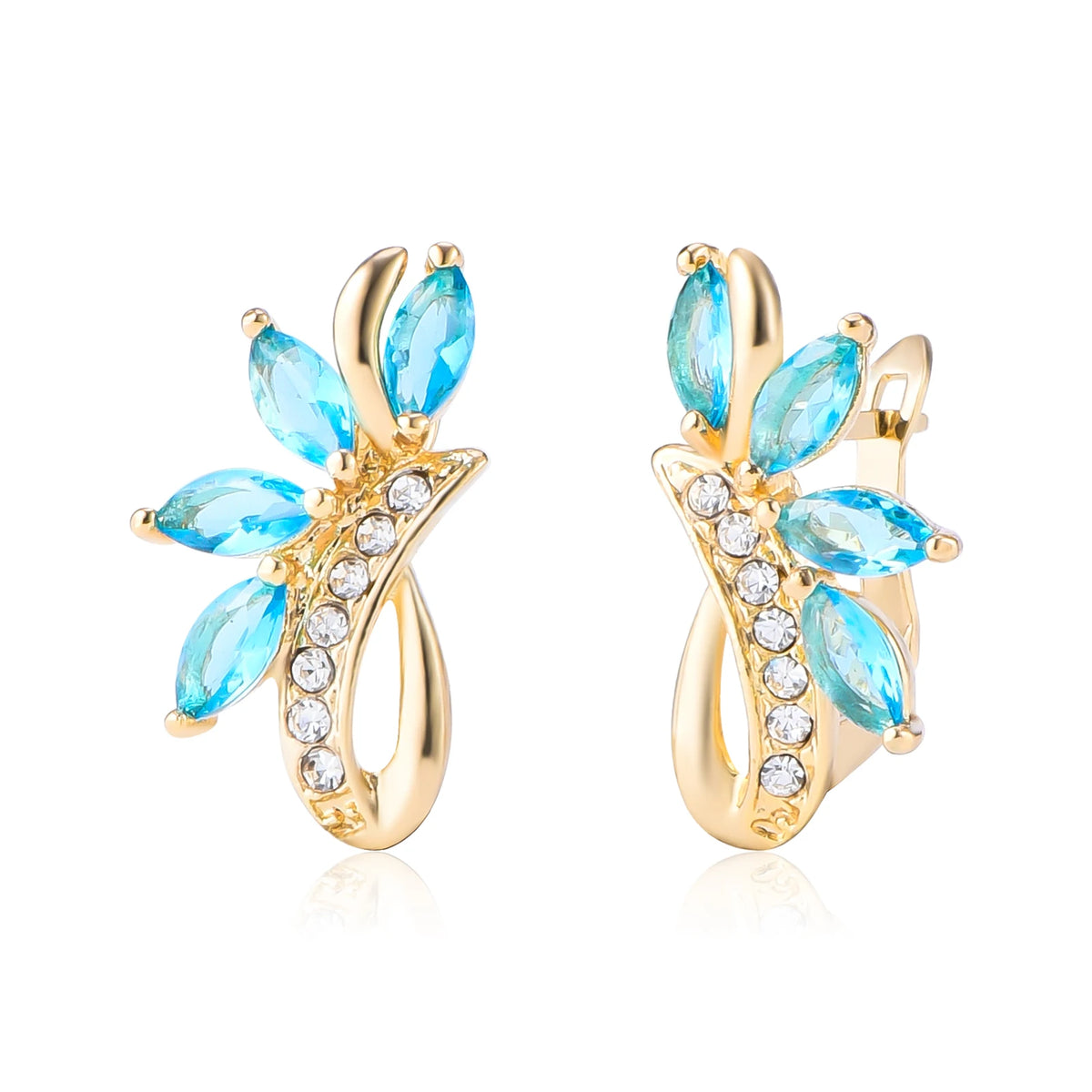 Cubrición de pendientes de gota con circonita cúbica para mujer, en oro plateado, con detalles brillantes y elegantes.