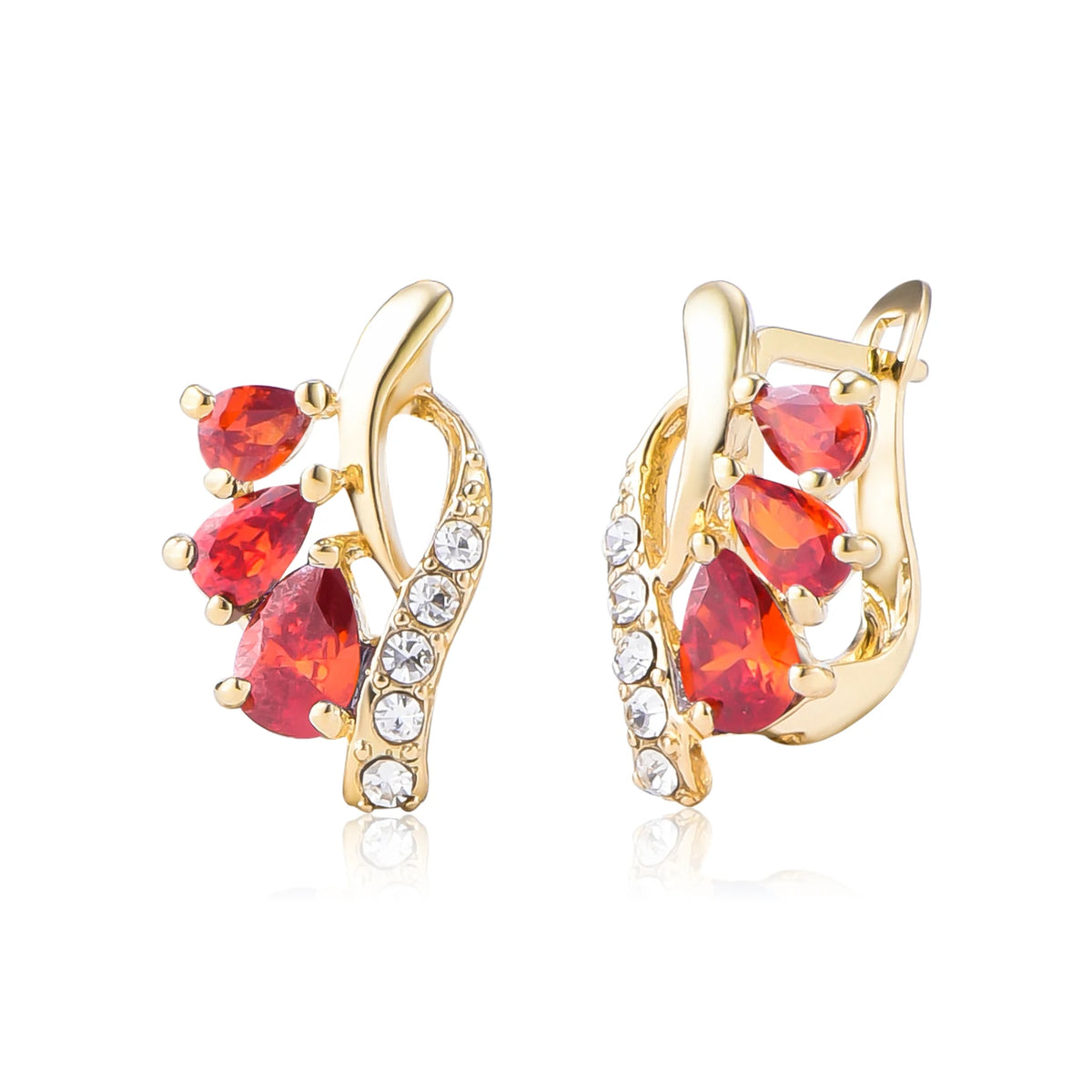 Silver drop earrings with cubic zirconia stones, designed for women, featuring elegant teardrop shape and sparkling gemstone details.