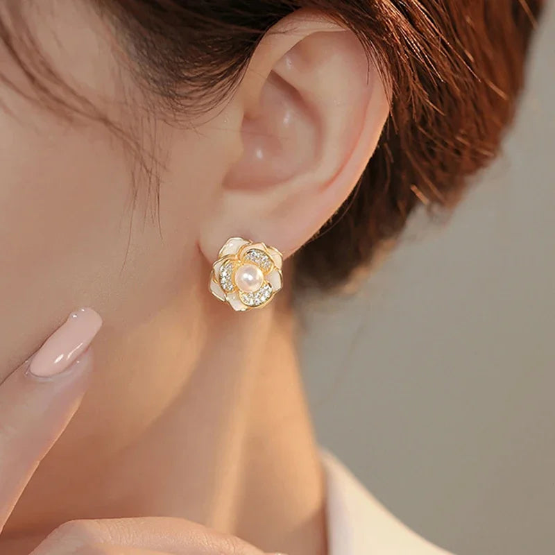 Red retro Pixiu earrings for women, fashion jewelry by Corporación Turística, featuring intricate design and vibrant color.