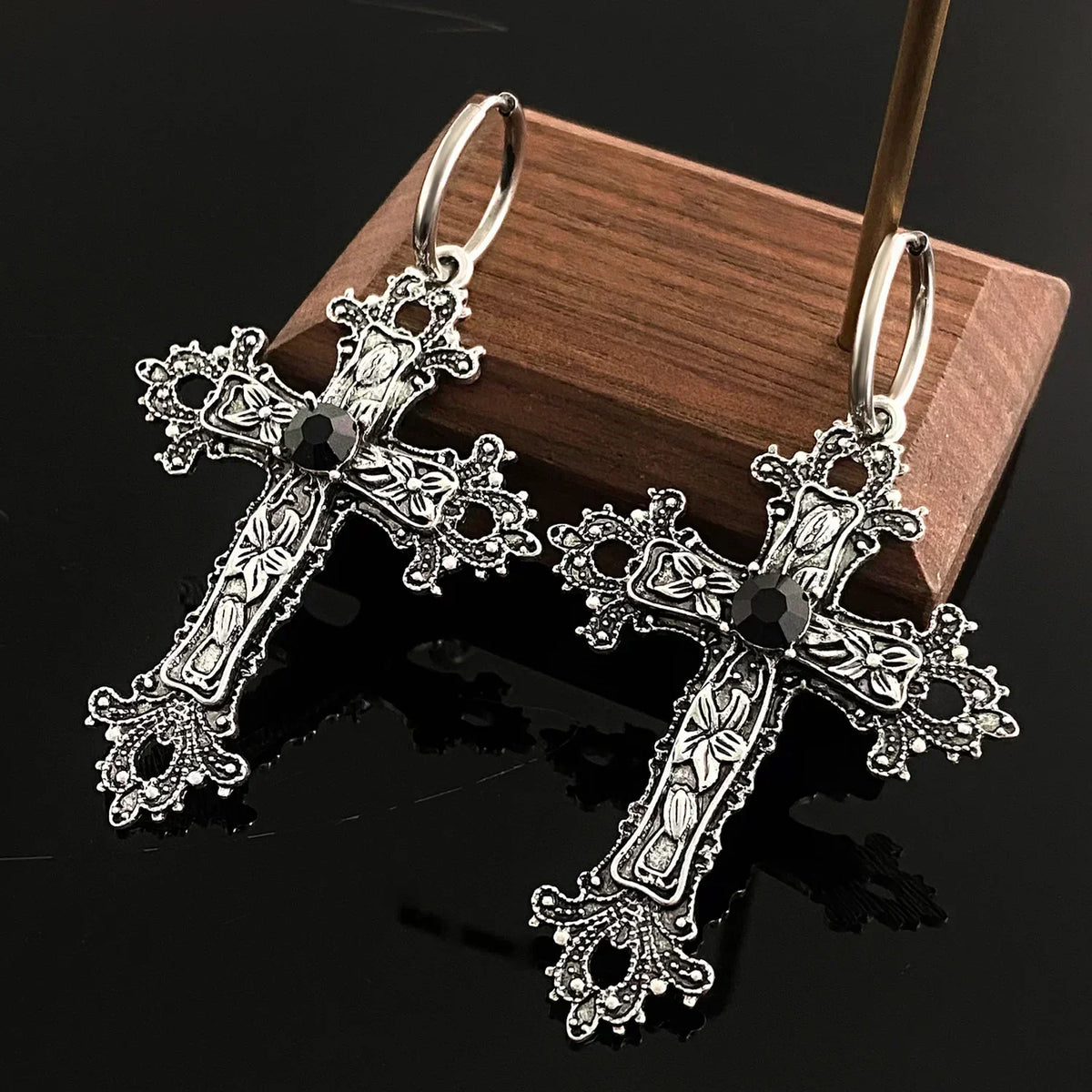 Long crystal drop tassel earrings by Corporación Turística featuring elegant glass bead fringes and metallic hooks.
