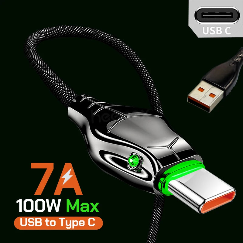 Black 2-meter USB-C fast charging cable by Corporación Turística, compatible with Samsung, Huawei, Xiaomi smartphones.