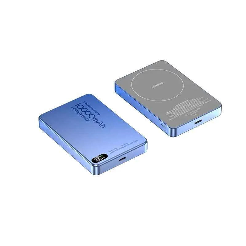 Pink 10000mAh MagSafe power bank by Corporación Turística with fast charging and ultra-slim design for mobile devices.