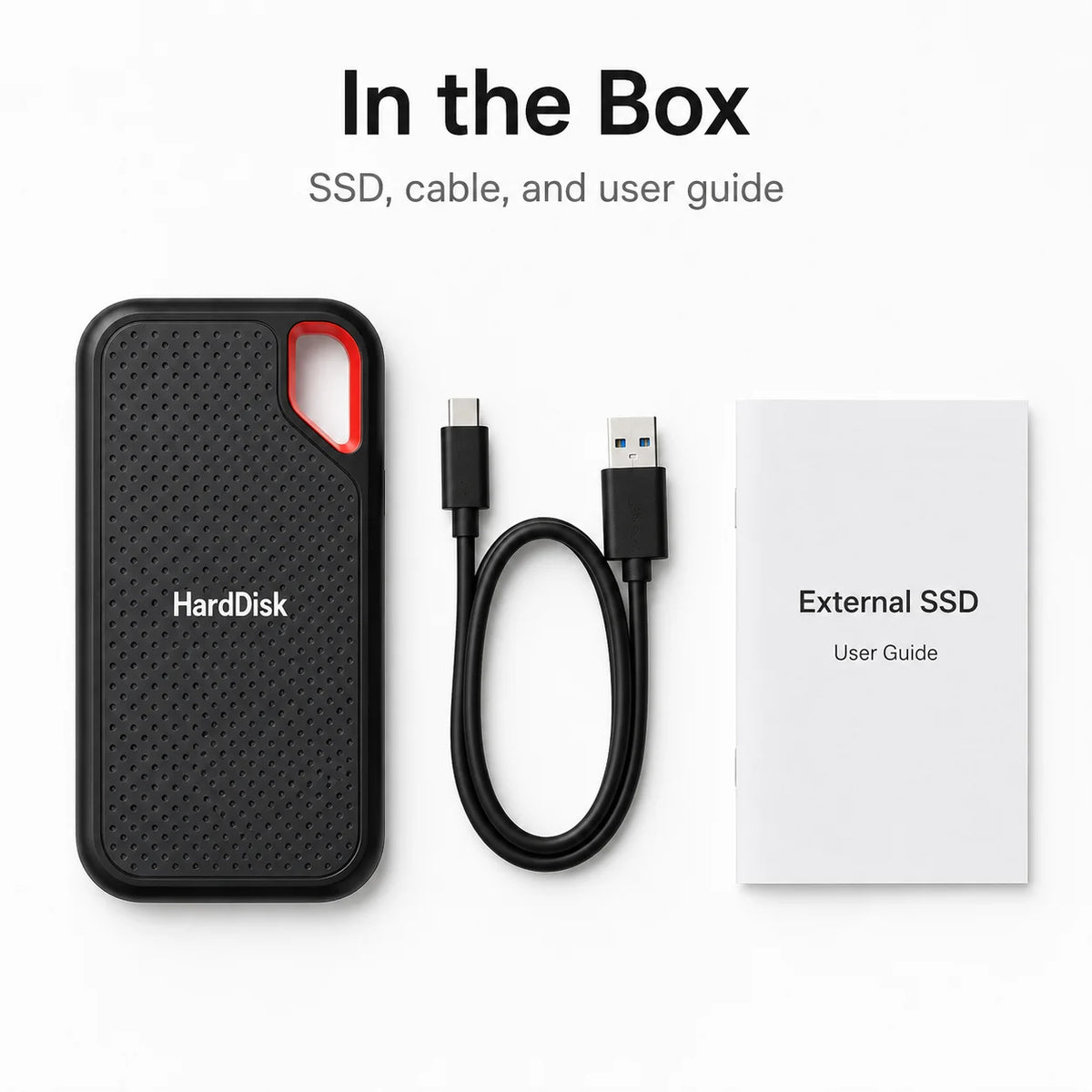 Corporación Turística 1TB external SSD with USB 3.1 port, portable high-speed storage for PC and Mac.