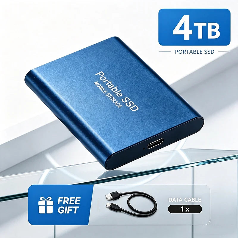 Portable SSD by Corporación Turística with 1TB or 2TB capacity, USB 3.1 external storage device for fast mobile data transfer.